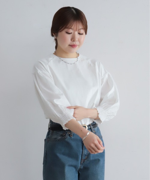 NOMBRE IMPAIR(ノンブルアンペール)の「グリットクロスコンビ 袖口シャーリングP/O(Tシャツ/カットソー・レディース・ホワイト/ブラック・FREE)」の21枚目の写真