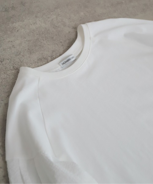 NOMBRE IMPAIR(ノンブルアンペール)の「グリットクロスコンビ 袖口シャーリングP/O(Tシャツ/カットソー・レディース・ホワイト/ブラック・FREE)」の10枚目の写真
