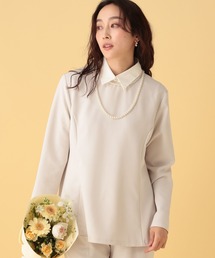 Elura | ≪入卒/セレモニー/通勤≫ダブルクロス襟付きプルオーバー/603854(シャツ/ブラウス)
