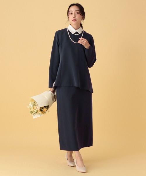 Elura（エルーラ）の「≪入卒/セレモニー/通勤≫ダブルクロス襟付きプルオーバー/603854（シャツ/ブラウス・レディース・ブラック/アイボリー/ネイビー・FREE）」の11枚目の写真