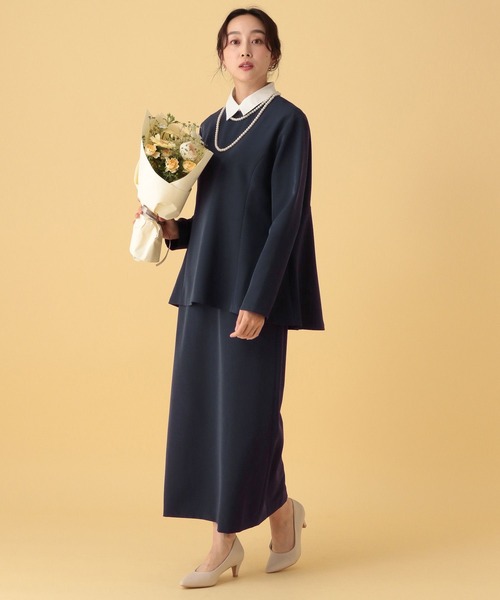 Elura（エルーラ）の「≪入卒/セレモニー/通勤≫ダブルクロス襟付きプルオーバー/603854（シャツ/ブラウス・レディース・ブラック/アイボリー/ネイビー・FREE）」の12枚目の写真