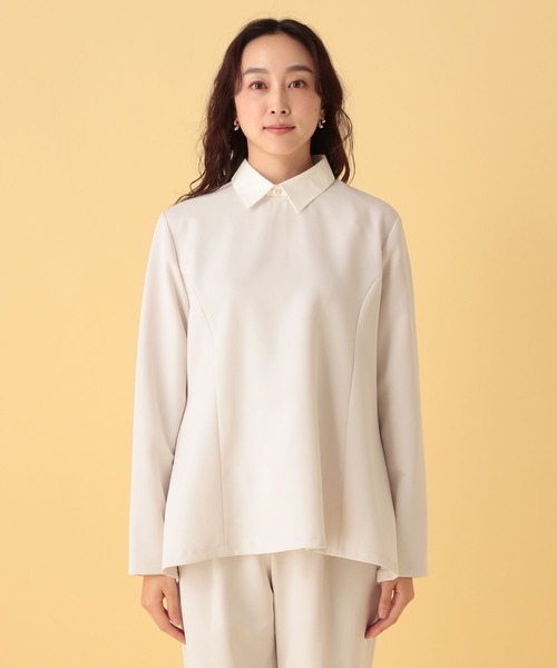 Elura（エルーラ）の「≪入卒/セレモニー/通勤≫ダブルクロス襟付きプルオーバー/603854（シャツ/ブラウス・レディース・ブラック/アイボリー/ネイビー・FREE）」の13枚目の写真