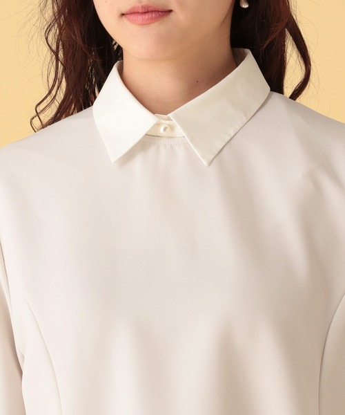 Elura（エルーラ）の「≪入卒/セレモニー/通勤≫ダブルクロス襟付きプルオーバー/603854（シャツ/ブラウス・レディース・ブラック/アイボリー/ネイビー・FREE）」の16枚目の写真