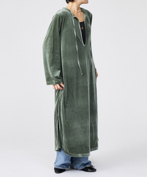 Rouge vif la cle（ルージュヴィフラクレ）の「【Keena/キーナ】ベルベットワンピース/ワンピース/ベロア【WEB限定】（ワンピース・レディース・グリーン/グレー/ブラック・フリー）」の3枚目の写真