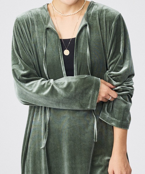 Rouge vif la cle（ルージュヴィフラクレ）の「【Keena/キーナ】ベルベットワンピース/ワンピース/ベロア【WEB限定】（ワンピース・レディース・グリーン/グレー/ブラック・フリー）」の5枚目の写真