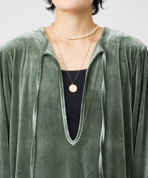 Rouge vif la cle（ルージュヴィフラクレ）の「【Keena/キーナ】ベルベットワンピース/ワンピース/ベロア【WEB限定】（ワンピース・レディース・グリーン/グレー/ブラック・フリー）」の9枚目の写真