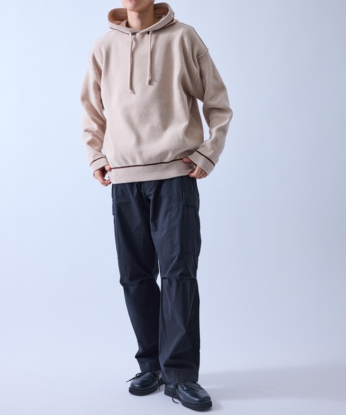 le cercle ADAM ET ROPE'(ルセルクルアダムエロペ)の「コンビモールニットパーカー(パーカー・メンズ・オリーブ/グレー/ベージュ・L/LL/M)」の13枚目の写真