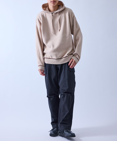 le cercle ADAM ET ROPE'(ルセルクルアダムエロペ)の「コンビモールニットパーカー(パーカー・メンズ・オリーブ/グレー/ベージュ・L/LL/M)」の14枚目の写真