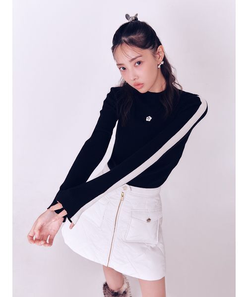 LILY BROWN（リリーブラウン）の「【LILY BROWN×MARY QUANT】キルトダウンミニスカート（スカート・レディース・ブラック/ホワイト/ライトブルー・0/1）」の5枚目の写真