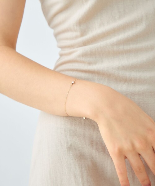 レイヤード] K10YG ダイヤモンド/パール ブレスレット（ブレスレット