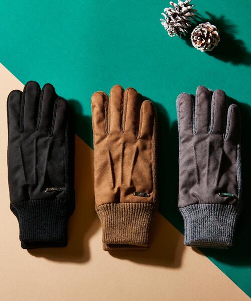 TAKEO KIKUCHI（タケオキクチ）の「スエード調ニットコンビ ウォッシャブルグローブ（手袋・メンズ・ブラック/ダークブラウン/ベージュ/ネイビー/ダークグレー・00）」の6枚目の写真