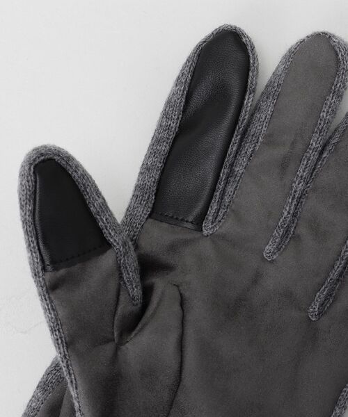 TAKEO KIKUCHI（タケオキクチ）の「スエード調ニットコンビ ウォッシャブルグローブ（手袋・メンズ・ブラック/ダークブラウン/ベージュ/ネイビー/ダークグレー・00）」の9枚目の写真