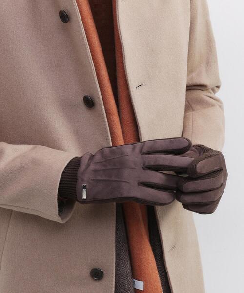 TAKEO KIKUCHI（タケオキクチ）の「スエード調ニットコンビ ウォッシャブルグローブ（手袋・メンズ・ブラック/ダークブラウン/ベージュ/ネイビー/ダークグレー・00）」の14枚目の写真