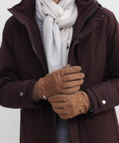 TAKEO KIKUCHI（タケオキクチ）の「スエード調ニットコンビ ウォッシャブルグローブ（手袋・メンズ・ブラック/ダークブラウン/ベージュ/ネイビー/ダークグレー・00）」の17枚目の写真