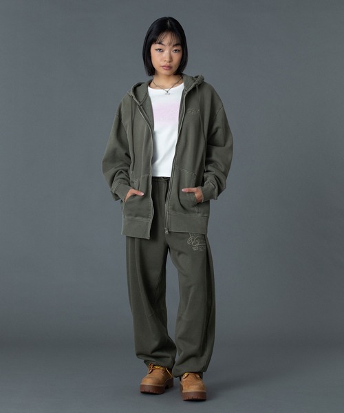 XG Pigment Dyed Sweat Pants Lサイズ PIGMENT DYED FACE AND LOGO SQUARE PATCH SWEATPANTS（スウェット