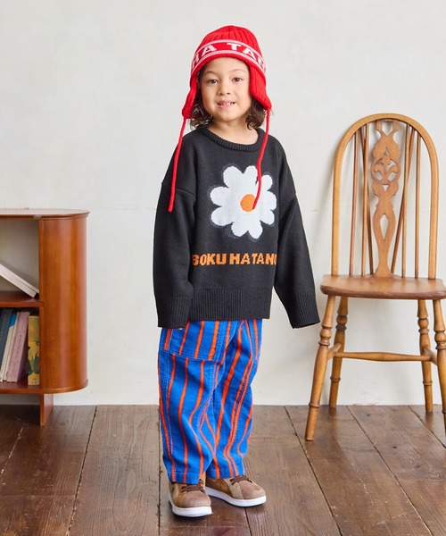 MARKEY'S（マーキーズ）の「【BOKU HA TANOSII】別注フラワーニット（ニット/セーター・キッズ・ブラック/オフホワイト/レッド・100/110/120/130/140/150）」の18枚目の写真