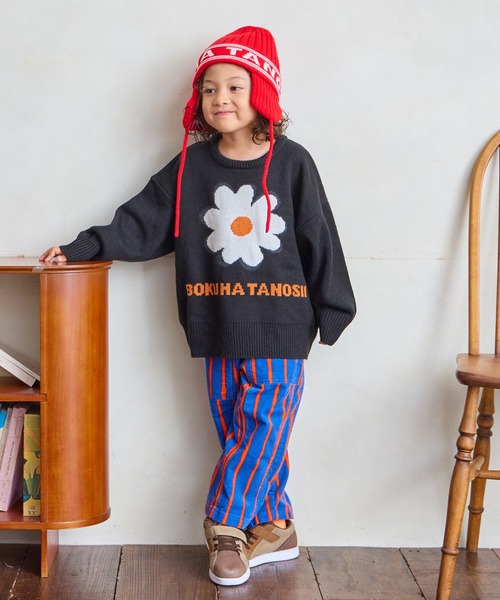 MARKEY'S（マーキーズ）の「【BOKU HA TANOSII】別注フラワーニット（ニット/セーター・キッズ・ブラック/オフホワイト/レッド・100/110/120/130/140/150）」の19枚目の写真