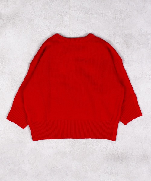 MARKEY'S（マーキーズ）の「【BOKU HA TANOSII】別注フラワーニット（ニット/セーター・キッズ・ブラック/オフホワイト/レッド・100/110/120/130/140/150）」の9枚目の写真