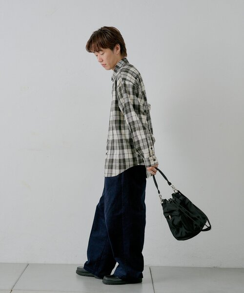 WHIMSIC（ウィムジック）の「【UNISEX】アシッドウォッシュフランネルチェックシャツ（シャツ/ブラウス・レディース・ブラック/グリーン/レッド/ブラウン・FREE）」の21枚目の写真