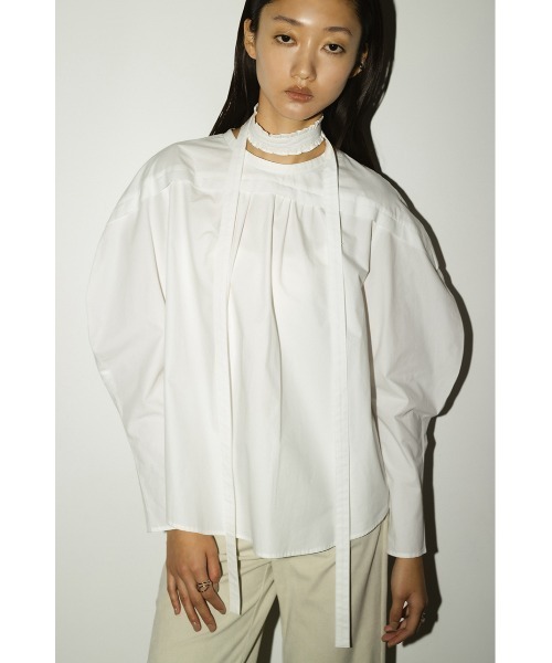 STYLEMIXER(スタイルミキサー)の「フリルチョーカーセットブラウス(シャツ/ブラウス・レディース・ブラック/ベージュ/ホワイト・FREE)」の4枚目の写真