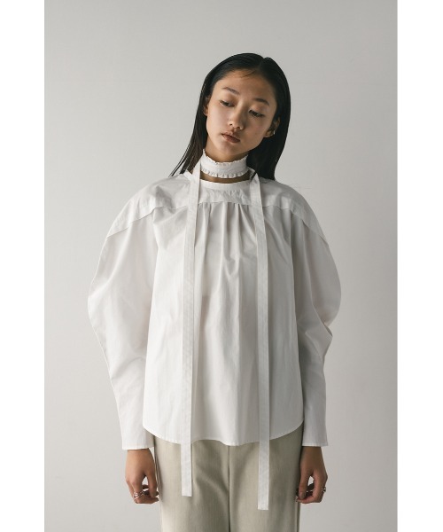 STYLEMIXER(スタイルミキサー)の「フリルチョーカーセットブラウス(シャツ/ブラウス・レディース・ブラック/ベージュ/ホワイト・FREE)」の7枚目の写真