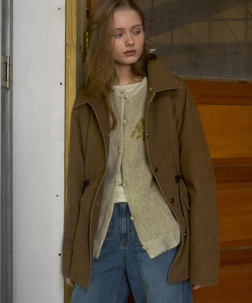 ANDNEEDS(アンドニーズ)の「Vanves washed half jacket (khaki brown)(ミリタリージャケット・レディース・その他・FREE)」の3枚目の写真