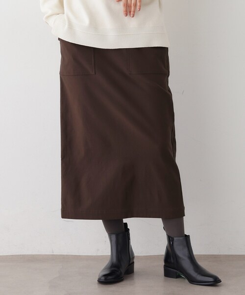 Dessin（デッサン）の「【洗える/ウエストゴム】Iラインイージースカート（スカート・レディース・ブラック/ブラウン系その他・01/02/03）」の2枚目の写真