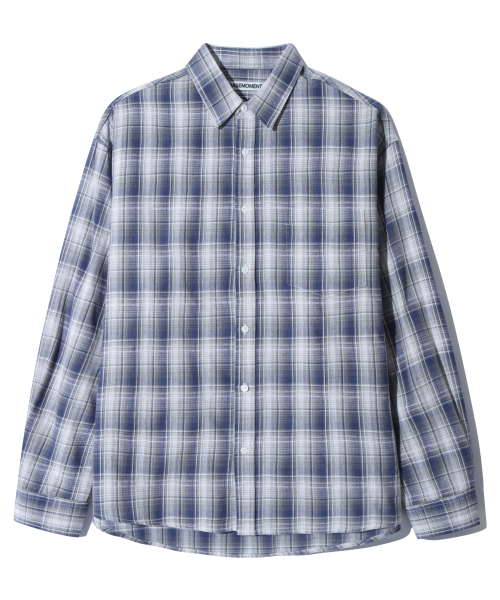 BASEMOMENT(ベースモーメント)の「ブリーズチェックシャツグレーシュブルー(シャツ/ブラウス・レディース・その他・MEDIUM/LARGE)」の1枚目の写真
