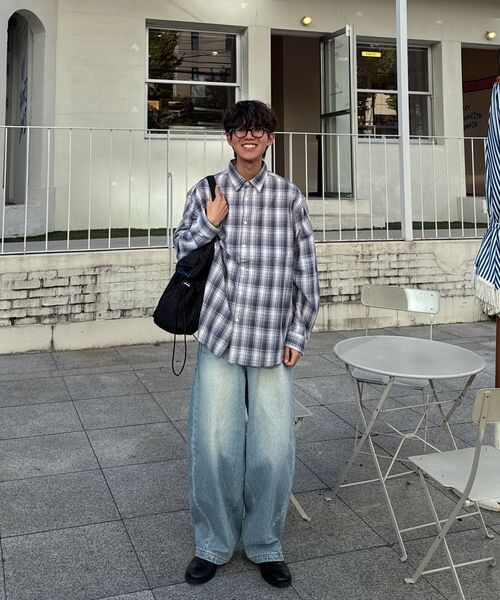 BASEMOMENT(ベースモーメント)の「ブリーズチェックシャツグレーシュブルー(シャツ/ブラウス・レディース・その他・MEDIUM/LARGE)」の15枚目の写真