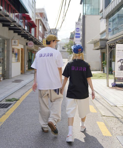 CREAM SODA LAB(クリームソーダラボ)の「恋愛時代 半袖Tシャツ ブラック パープル(Tシャツ/カットソー・メンズ・その他・X-LARGE/XX-LARGE/LARGE/MEDIUM)」の2枚目の写真