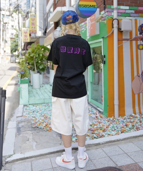 CREAM SODA LAB(クリームソーダラボ)の「恋愛時代 半袖Tシャツ ブラック パープル(Tシャツ/カットソー・メンズ・その他・X-LARGE/XX-LARGE/LARGE/MEDIUM)」の10枚目の写真