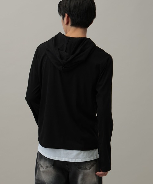 LAND MUSEUM(ランドミュージアム)の「LAND MUSEUM/ボタンフード(Tシャツ/カットソー・メンズ・ブラック/グレー・FREE)」の16枚目の写真