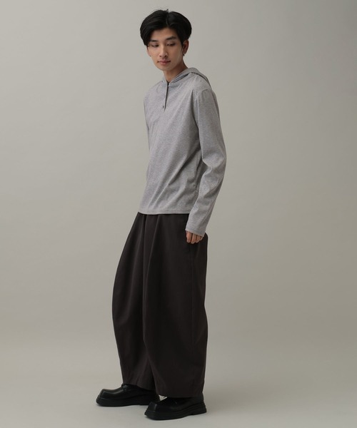 LAND MUSEUM(ランドミュージアム)の「LAND MUSEUM/ボタンフード(Tシャツ/カットソー・メンズ・ブラック/グレー・FREE)」の19枚目の写真