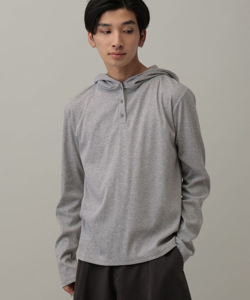 LAND MUSEUM(ランドミュージアム)の「LAND MUSEUM/ボタンフード(Tシャツ/カットソー・メンズ・ブラック/グレー・FREE)」の21枚目の写真