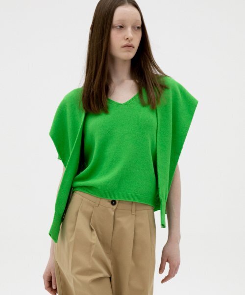 Wholegarment Layered Knit - Green（ニット/セーター）｜LEVAR 