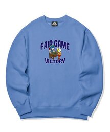 フェアゲームフレンズグラフィッククルーネック - ブルー