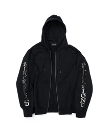BLACK BLOND（ブラック ブロンド）の「ビビディエインシェントメタルロゴジップアップフードジャケット（ブラック）（パーカー）」