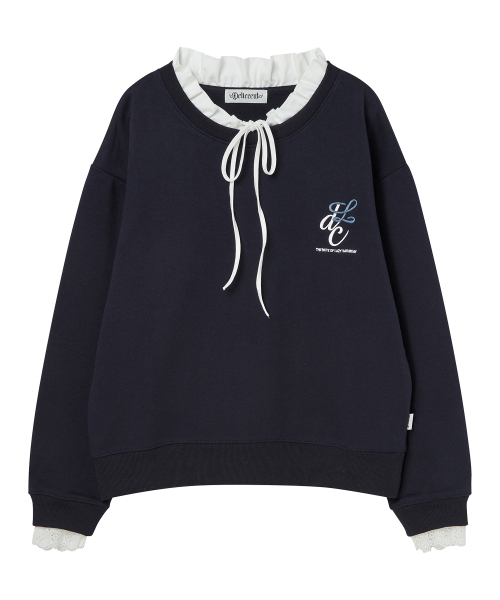 DELICCENT（デリセント）の「フリルマンツーマン[NAVY]（スウェット・レディース・ネイビー・FREE）」の2枚目の写真