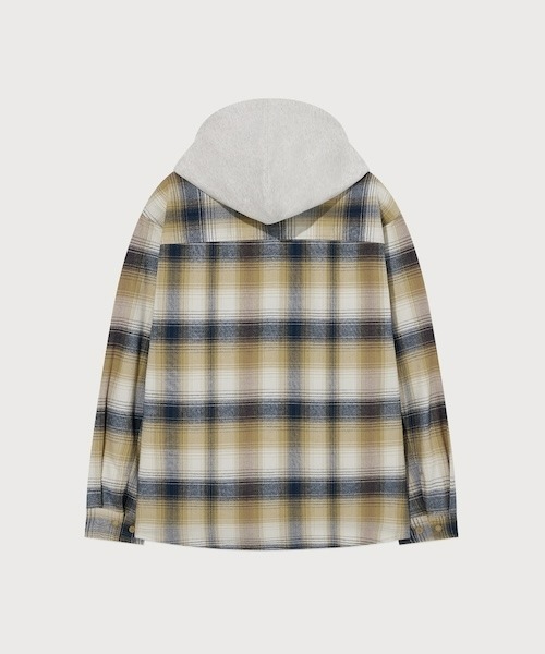 COVERNAT（カバーナット）の「HOODED CHECK SHIRT（シャツ/ブラウス・メンズ・マスタード/ダークネイビー・XX-LARGE/X-LARGE/LARGE/MEDIUM/SMALL/X-SMALL）」の9枚目の写真