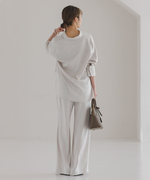 セットアップ対応》ルナサテンドレープシャツ（シャツ/ブラウス