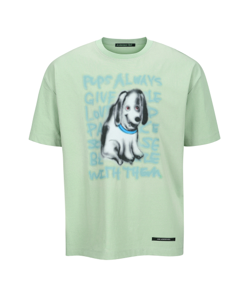 ADSB ANDERSSON BELL(アンダースンベル)の「(エッセンシャル) ユニセックス パピー Tシャツ atb1409u(MINT)(Tシャツ/カットソー・レディース・その他・X-SMALL/X-LARGE/SMALL/MEDIUM/LARGE)」の2枚目の写真