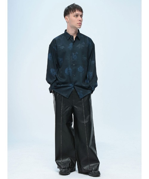 Jungle Storm（ジャングルストーム）の「JUNGLE STORM (ジャングルストーム) ヴィンテージ加工 合成皮革 ワイドパンツ ブラックパンツ（その他パンツ・メンズ・ブラック・L/M）」の20枚目の写真