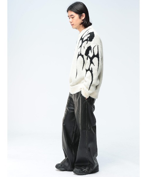 Jungle Storm（ジャングルストーム）の「JUNGLE STORM (ジャングルストーム) ヴィンテージ加工 合成皮革 ワイドパンツ ブラックパンツ（その他パンツ・メンズ・ブラック・L/M）」の12枚目の写真