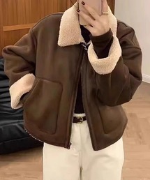 meJane（ミージェーン）の「フェイクムートン フライトジャケット（ムートンコート）」