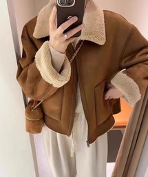 meJane（ミージェーン）の「フェイクムートン フライトジャケット（ムートンコート）」