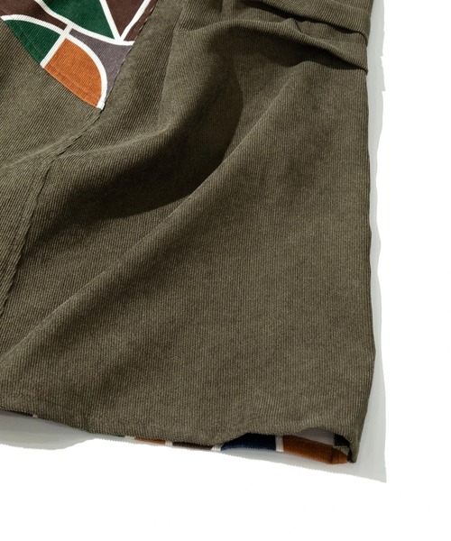 CUBE SUGAR（キューブシュガー）の「CUBE SUGAR/キューブシュガー　シャツコール 総柄プリント 切替 サイドタックギャザースカート（スカート・レディース・カーキ/ベージュ・FREE）」の5枚目の写真