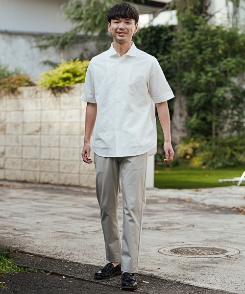 CALL&RESPONSE（コールアンドレスポンス）の「mhs2465- ホリゾンタル半袖シャツ-シアサッカー(262-1214-10)（シャツ/ブラウス・メンズ・ホワイト/ブルー・5/4/2）」の6枚目の写真