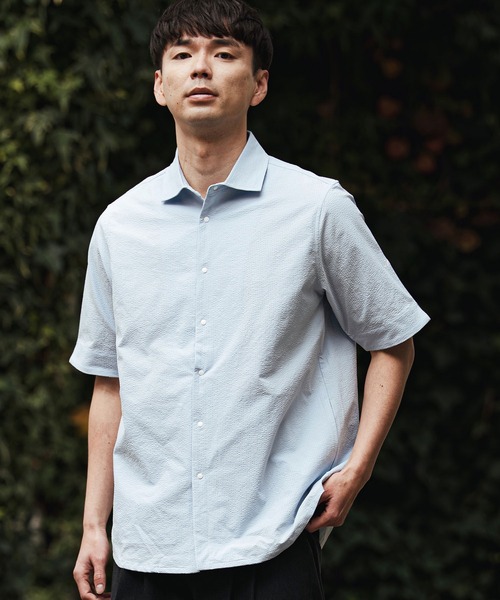 CALL&RESPONSE（コールアンドレスポンス）の「mhs2465- ホリゾンタル半袖シャツ-シアサッカー(262-1214-10)（シャツ/ブラウス・メンズ・ホワイト/ブルー・5/4/2）」の9枚目の写真