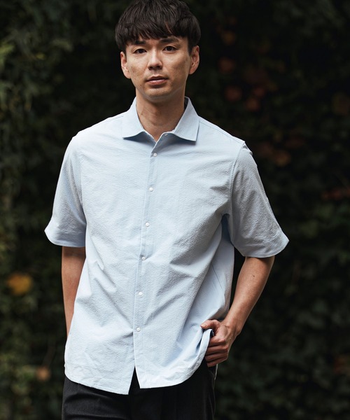 CALL&RESPONSE（コールアンドレスポンス）の「mhs2465- ホリゾンタル半袖シャツ-シアサッカー(262-1214-10)（シャツ/ブラウス・メンズ・ホワイト/ブルー・5/4/2）」の10枚目の写真