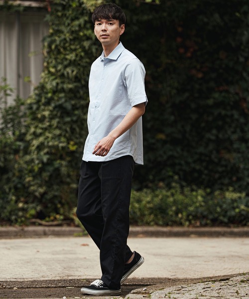 CALL&RESPONSE（コールアンドレスポンス）の「mhs2465- ホリゾンタル半袖シャツ-シアサッカー(262-1214-10)（シャツ/ブラウス・メンズ・ホワイト/ブルー・5/4/2）」の13枚目の写真